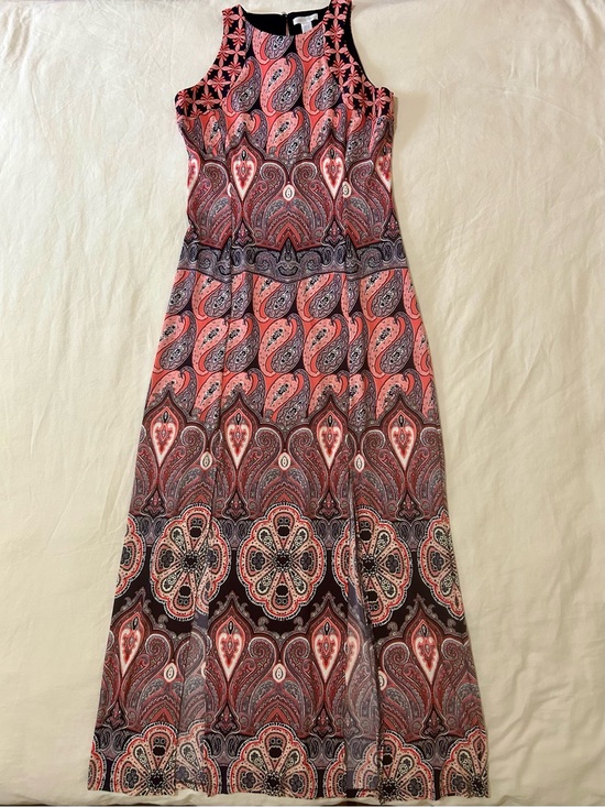 London Times Dresses & Skirts - London Times Paisley Double Slit Maxi Dress Sz 8